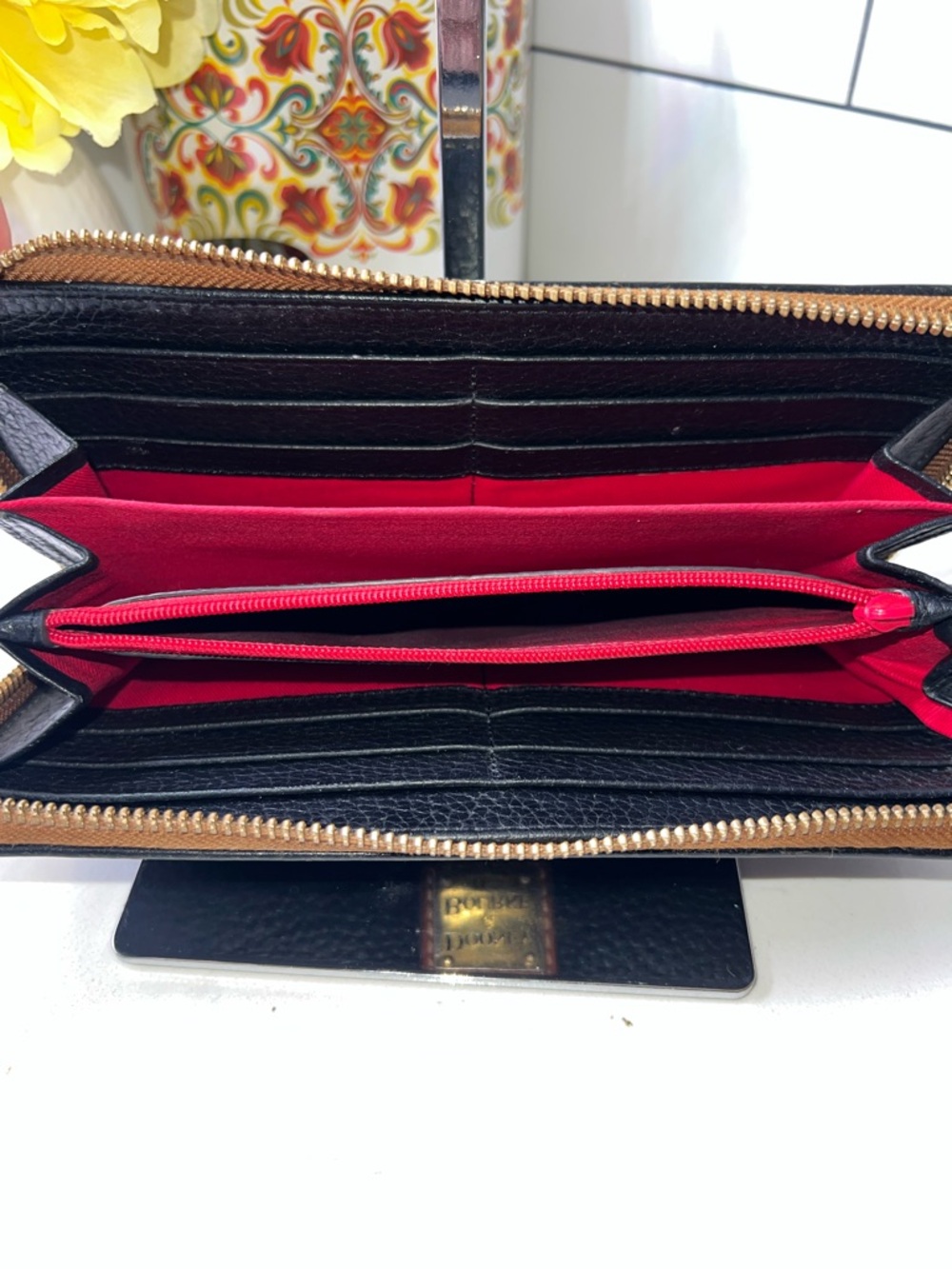 Dooney & Bourke | Pebble Grain Zip Around Wallet | Black | Large - Picture 8 of 15